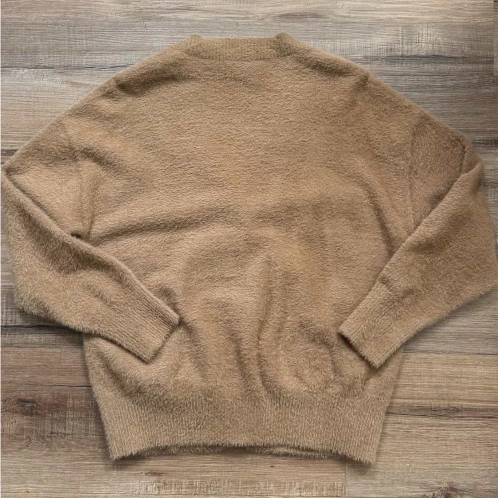 Good American Tan Eyelash Fuzzy Cardigan Sweater XXS/XS - Picture 6 of 6